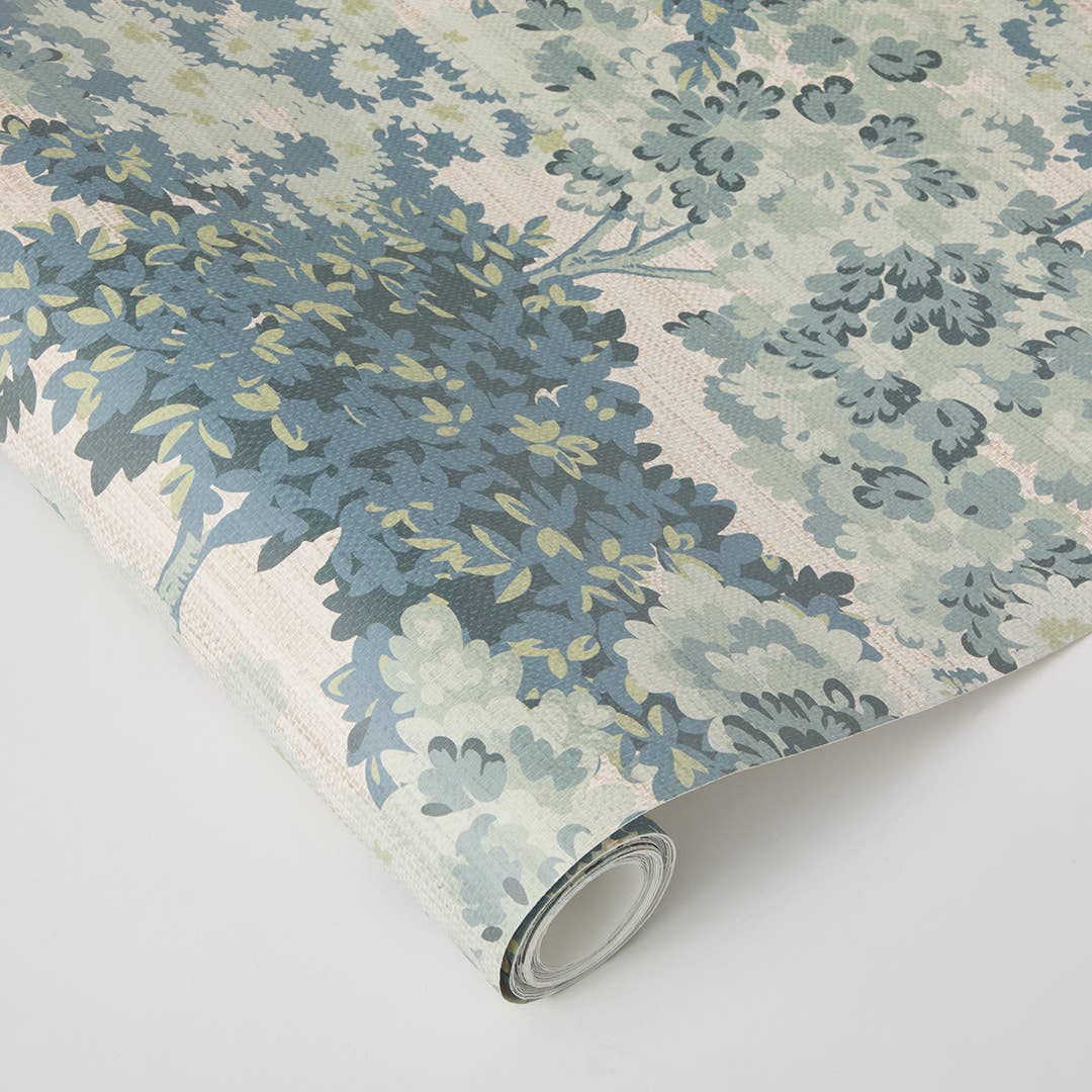 Canopy Toile Faux Grasscoth P+S Wallpaper Green, 28 sqft