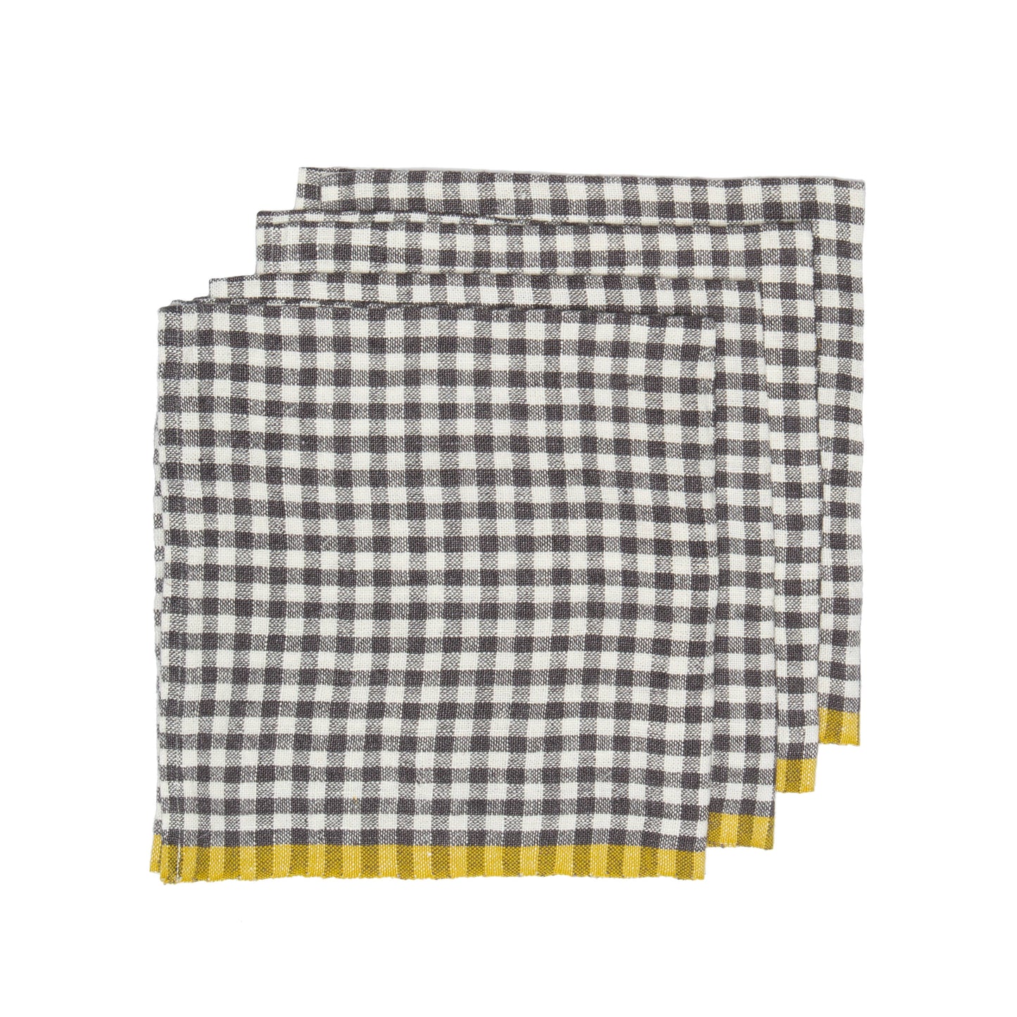 Two-Tone Gingham Grey/Dijon Napkins 20x20 - Set of 4