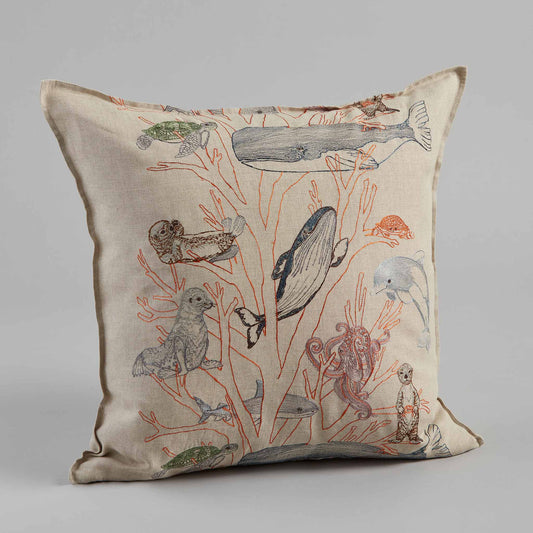 Coral Forest Pillow - Embroidered