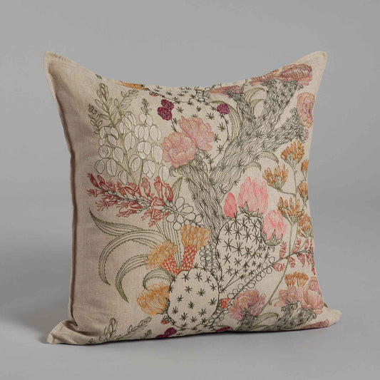 Desert Blooms Pillow - Embroidered