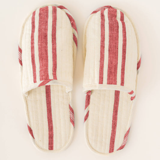Striped Yarn-Dyed Denise Linen Slippers – Classic Look