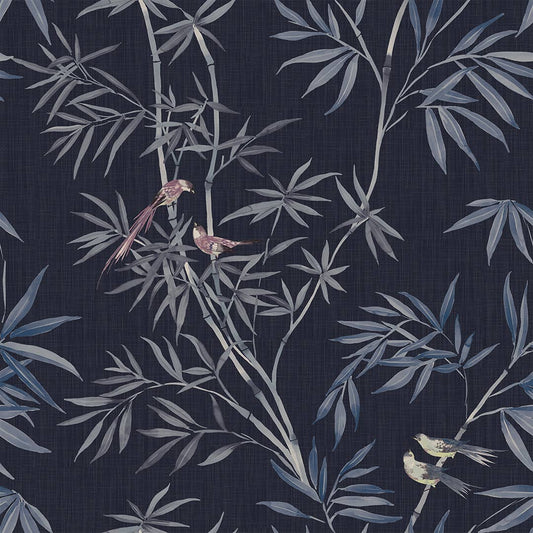Bamboo Chinoiserie Nightfall P&S Wallpaper, 28 sq. ft.