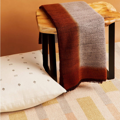 Simply Taupe Brown Ombre Handwoven Modern Merino Throw