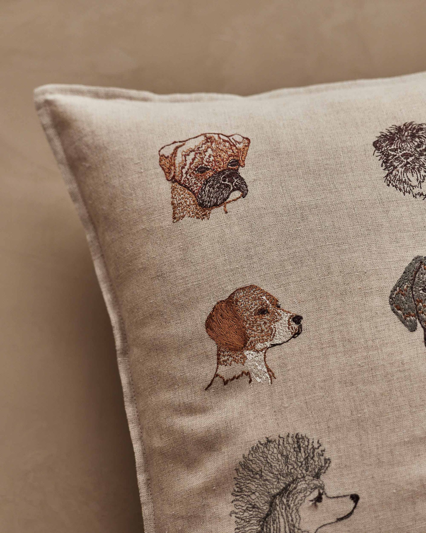 Dogs Pillow - Embroidered