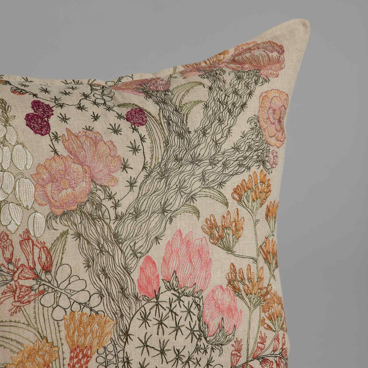 Desert Blooms Pillow - Embroidered