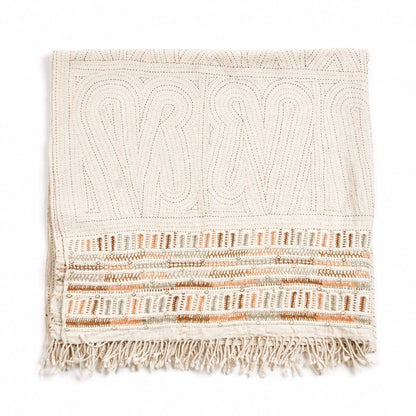 Unah Coral Organic Cotton Hand Embroidered Handloom Throw