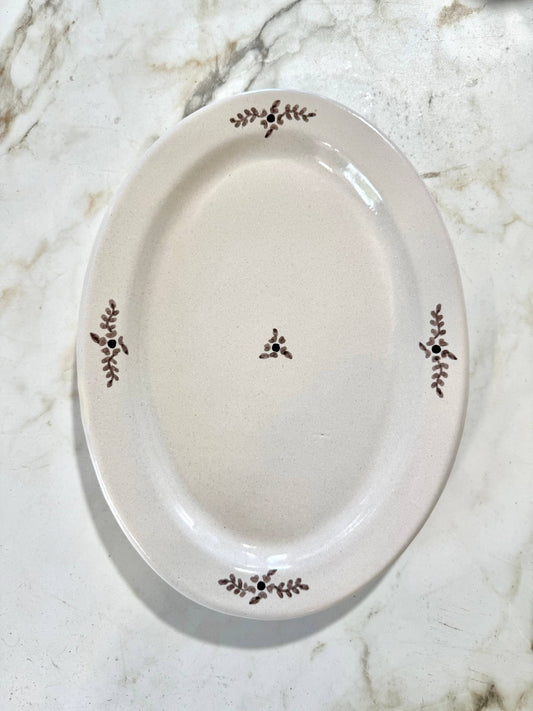 Hand-painted Margot Serving Plate, Brown