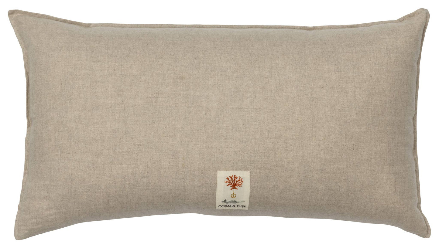 Coral Studies Pillow - Embroidered