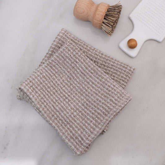Natural Linen Waffle Dishcloth - Set of 2