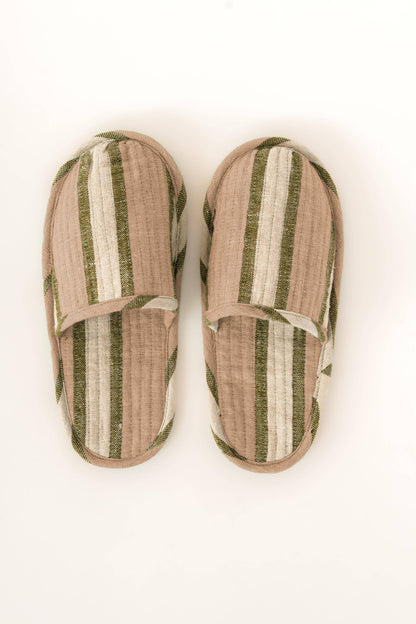 Handwoven Yarn-Dyed Sylph Linen Slippers – Rustic Touch