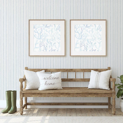 Nautical Stripe Aqua Peel and Stick Wallpaper, 28 sq ft