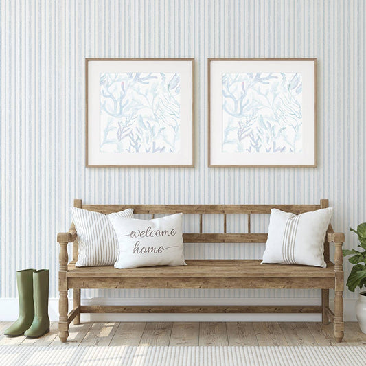 Nautical Stripe Aqua Peel and Stick Wallpaper, 28 sq ft