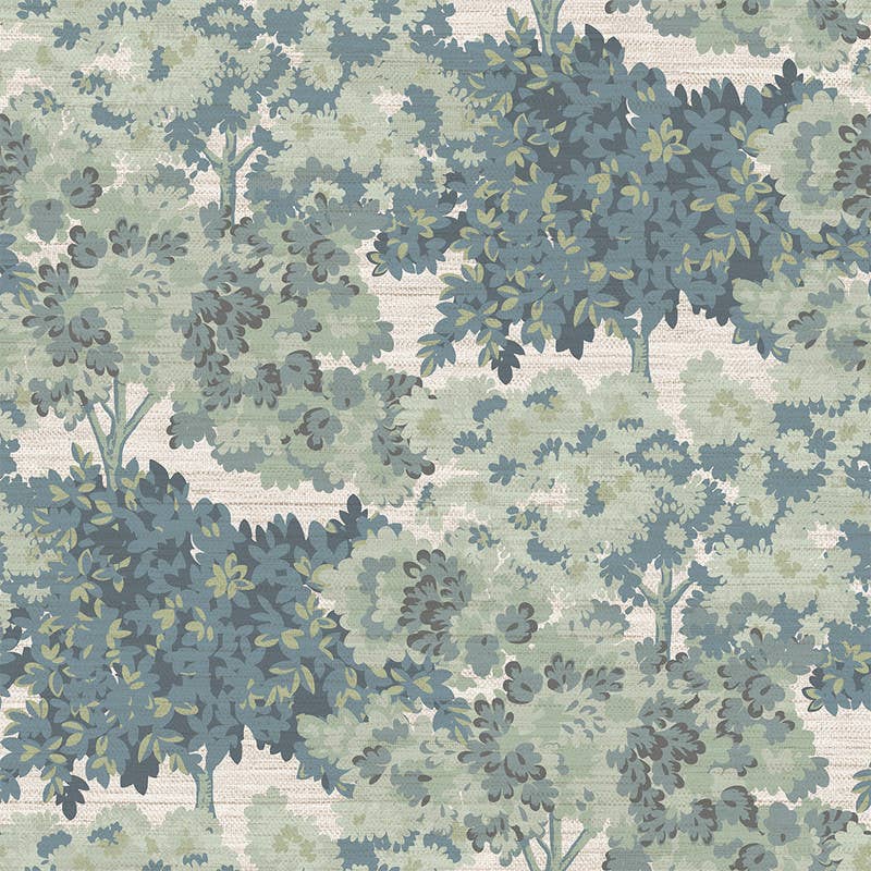 Canopy Toile Faux Grasscoth P+S Wallpaper Green, 28 sqft