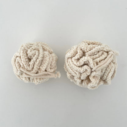 Natural soft thick cotton bath loofah sponge poufs 