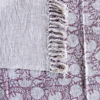 Handloom Cotton Throw - Blush Floral