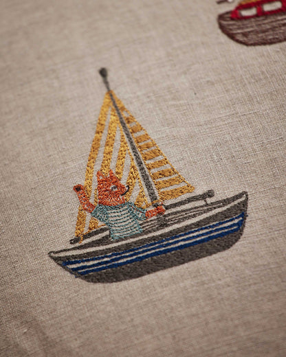 Boats Pattern Pillow - Embroidered