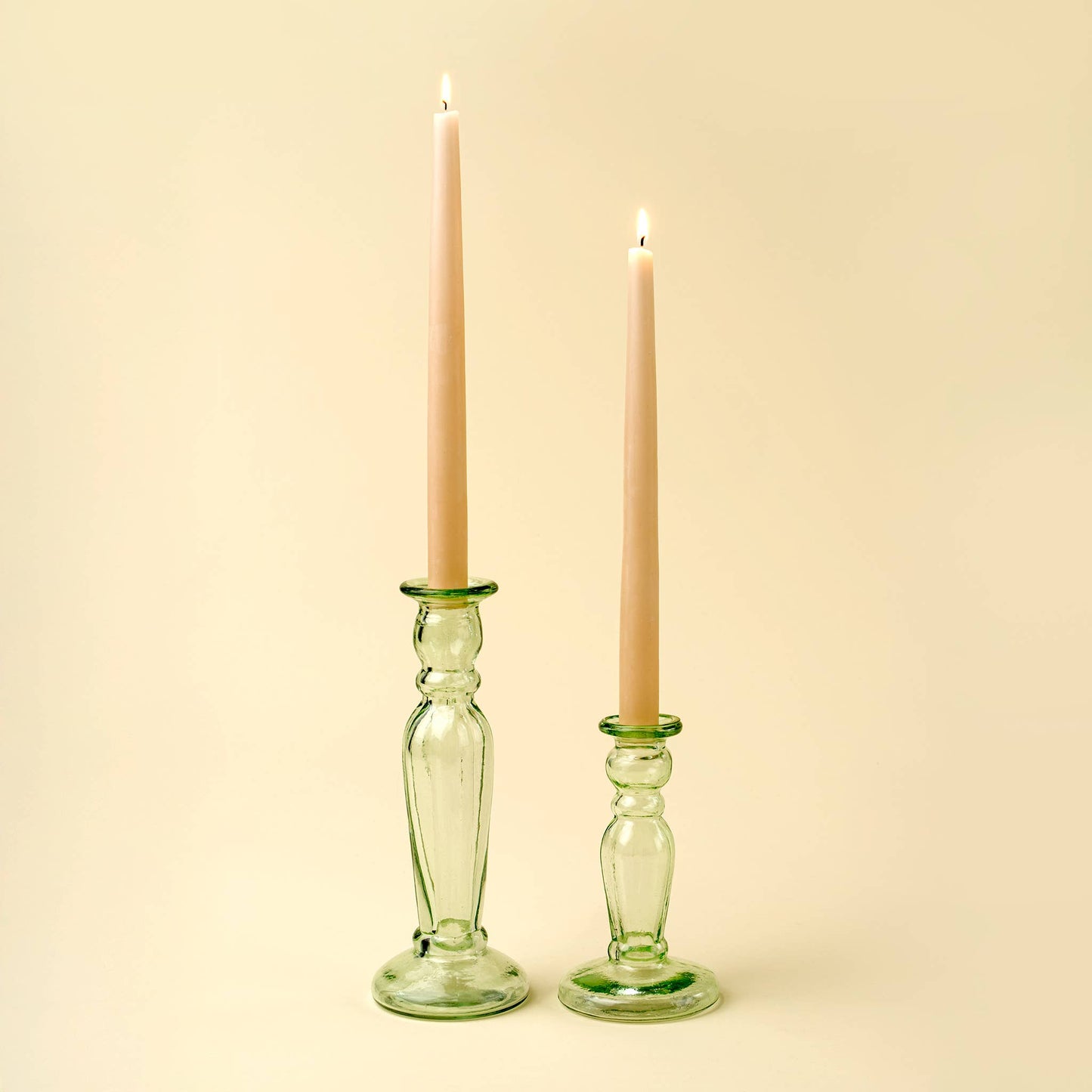 Vero Glass Candlestick L, Green