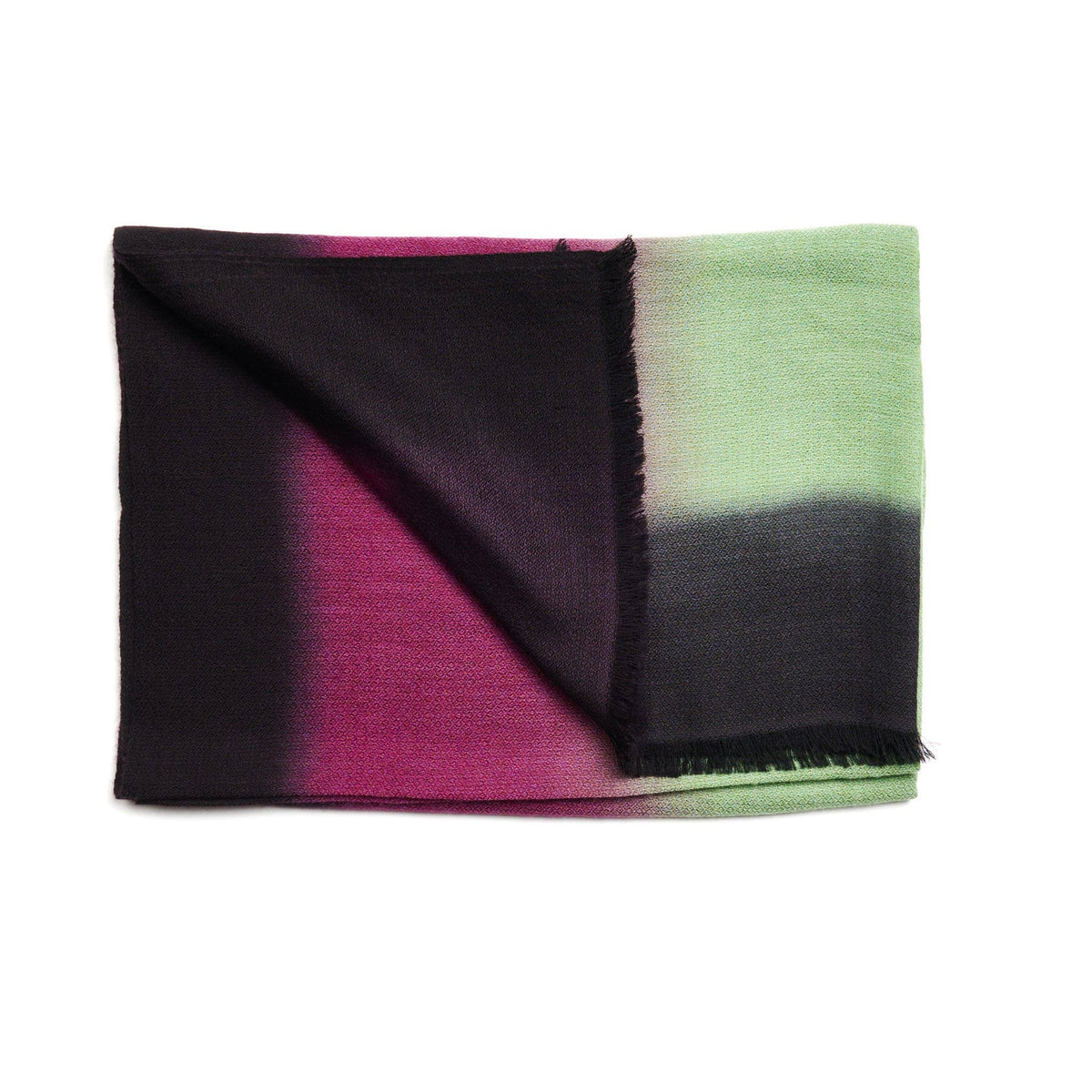 Iris Kiwi Cashmere Merino Handwoven Modern Artisanal Scarf