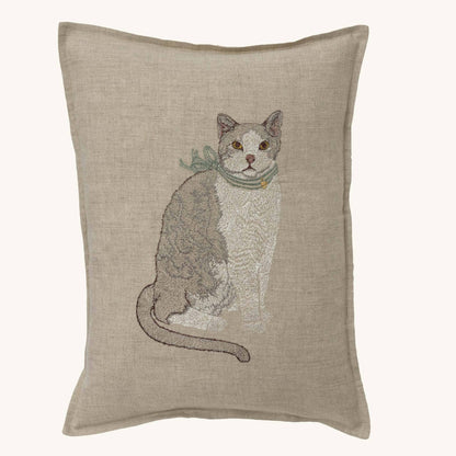Fancy Cat Pillow - Embroidered