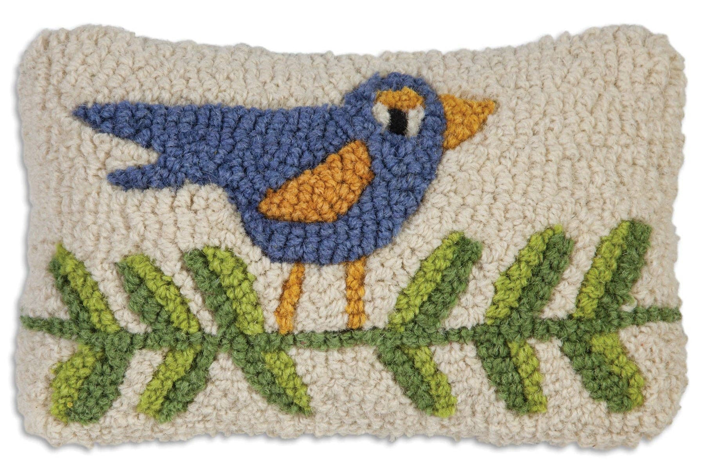 Blue Bird On A Branch Pillow - 8" x 12"