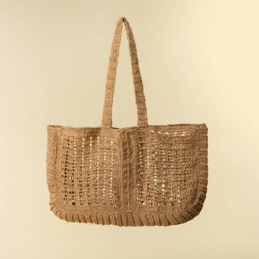 Crocheted Jute Market Bag, Natural