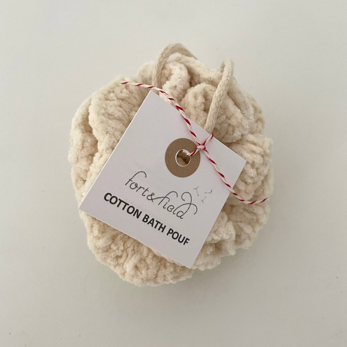 Natural soft thick cotton bath loofah sponge poufs 