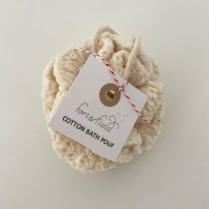 Natural soft thick cotton bath loofah sponge poufs 