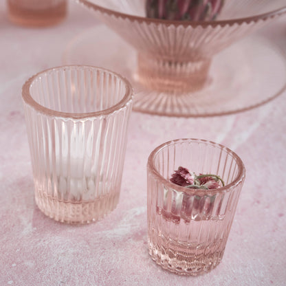 Pressed Pink Juice Glasses - Set of 4