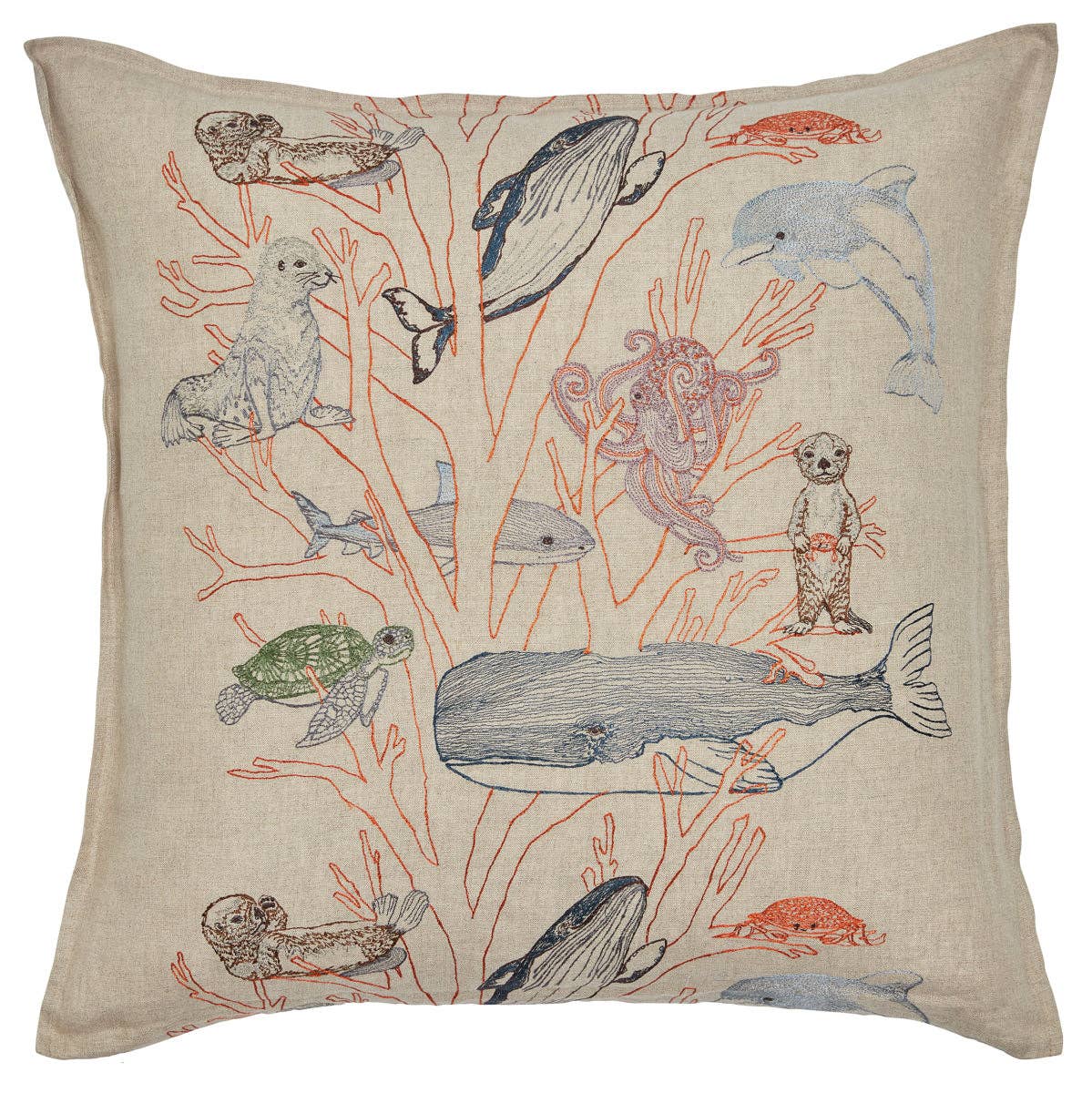 Coral Forest Pillow - Embroidered
