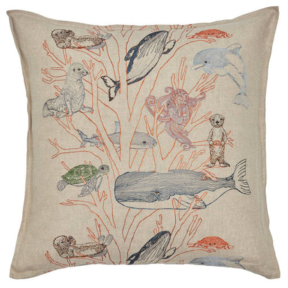 Coral Forest Pillow - Embroidered