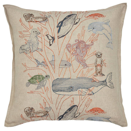 Coral Forest Pillow - Embroidered