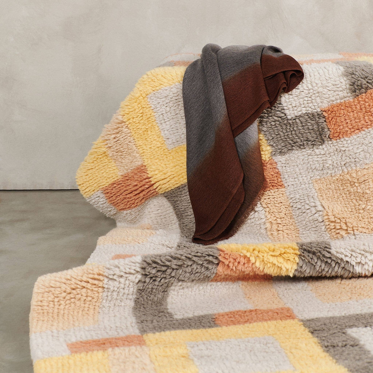 Simply Taupe Brown Ombre Handwoven Modern Merino Throw