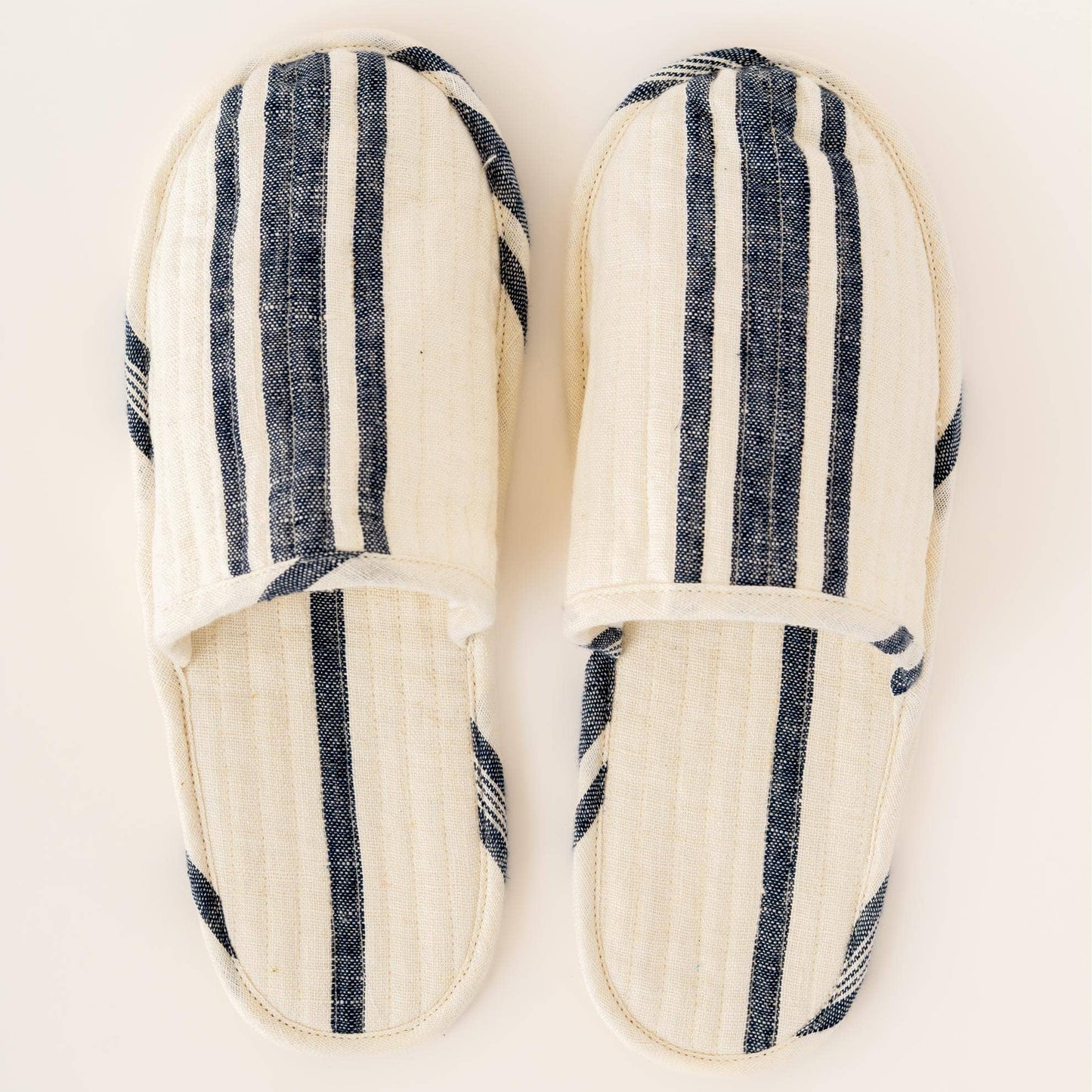 Striped Yarn-Dyed Denise Linen Slippers – Classic Look