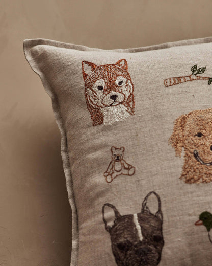 Charming Canines Pillow - Embroidered