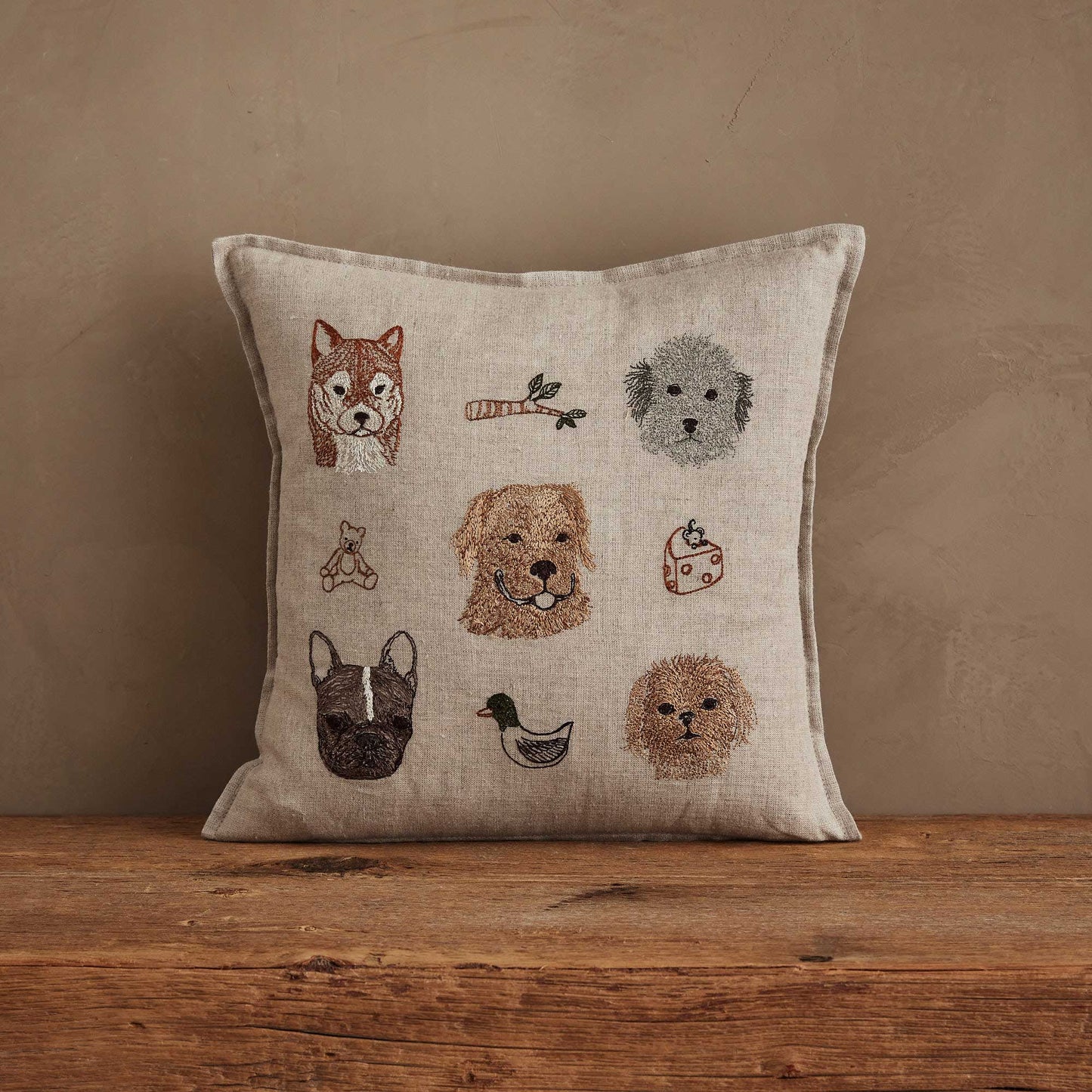 Charming Canines Pillow - Embroidered