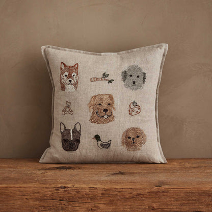 Charming Canines Pillow - Embroidered