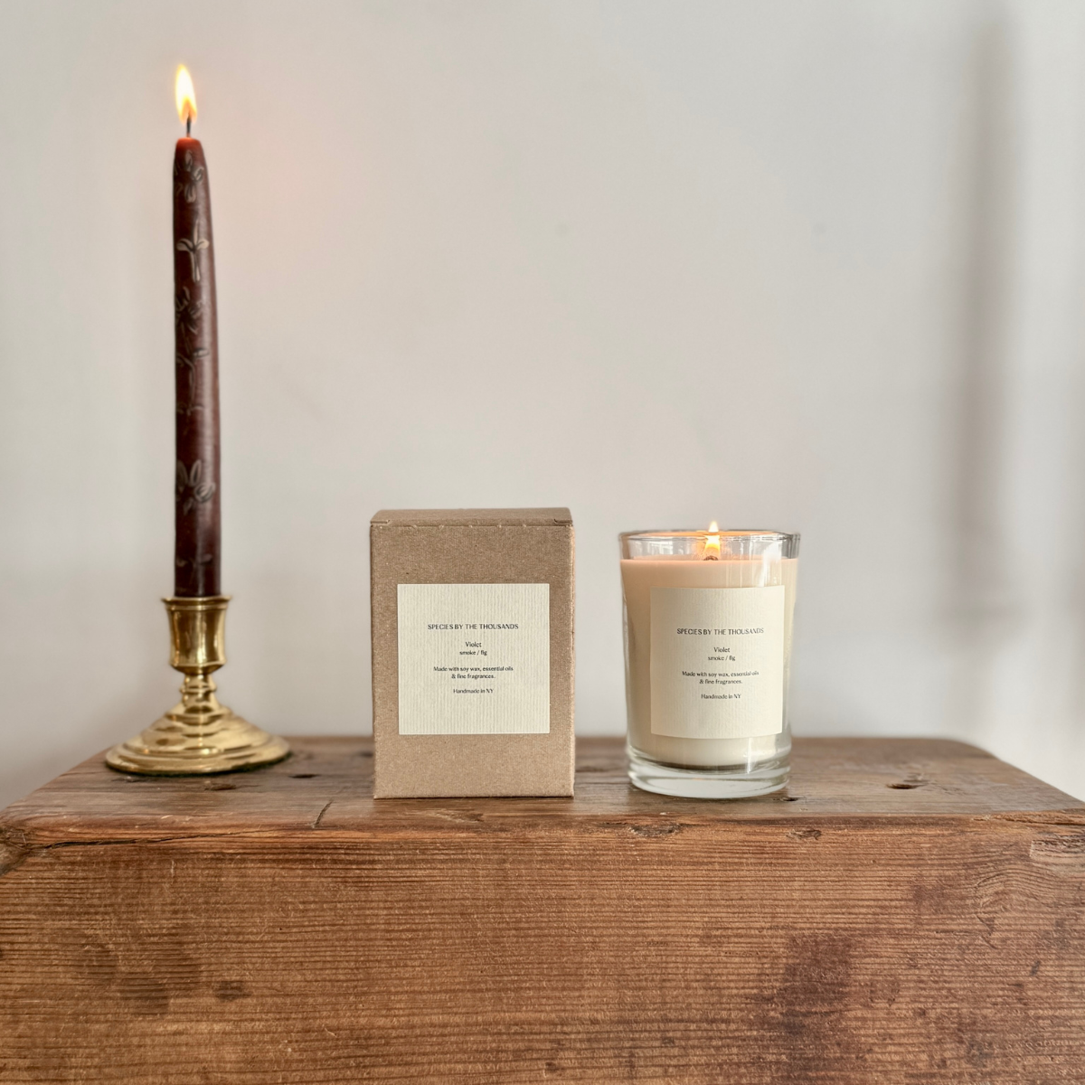 Violet, Smoke + Fig Handcrafted Scented Soy Candle