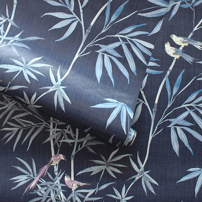 Bamboo Chinoiserie Nightfall P&S Wallpaper, 28 sq. ft.