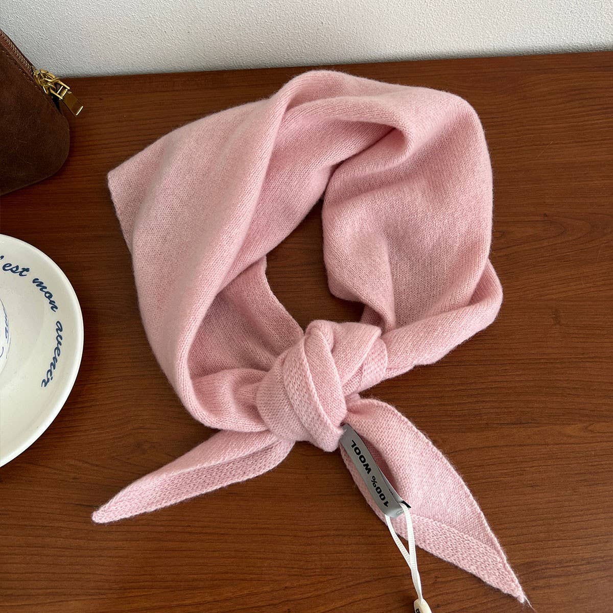 100% Merino Wool Triangle Scarf Wrap_CWOV00280