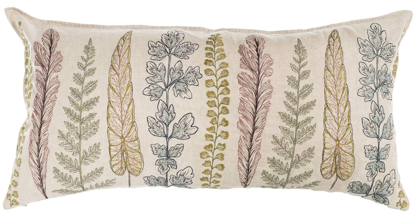 Plants Lumbar Pillow - Embroidered