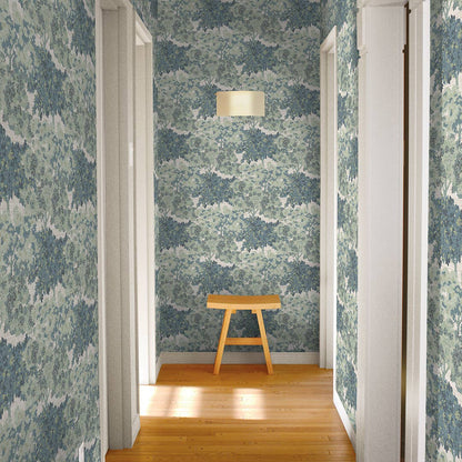 Canopy Toile Faux Grasscoth P+S Wallpaper Green, 28 sqft
