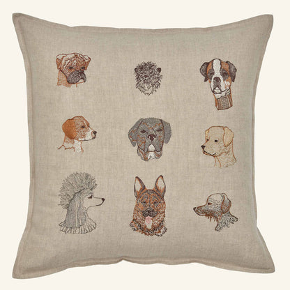 Dogs Pillow - Embroidered