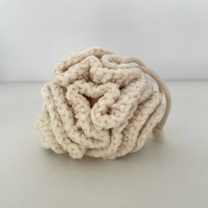 Natural soft thick cotton bath loofah sponge poufs 