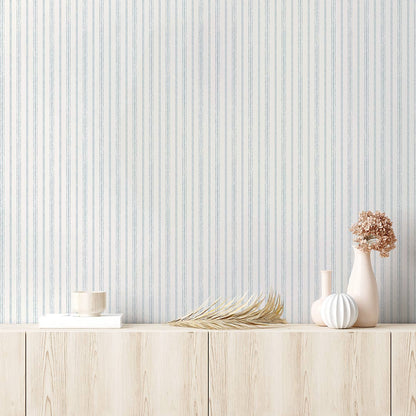 Nautical Stripe Aqua Peel and Stick Wallpaper, 28 sq ft