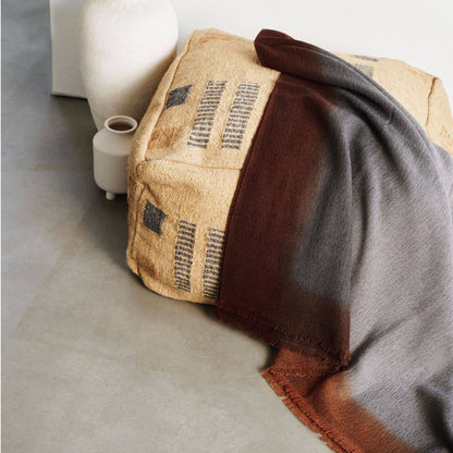Simply Taupe Brown Ombre Handwoven Modern Merino Throw