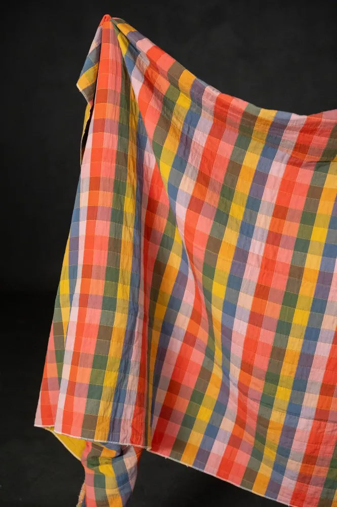 Quilted Cotton Jacquard Blanket - Carnival Check