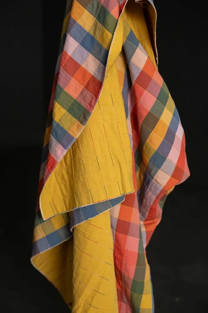 Quilted Cotton Jacquard Blanket - Carnival Check