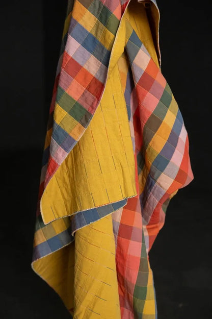 Quilted Cotton Jacquard Blanket - Carnival Check