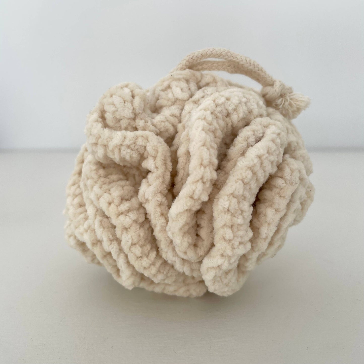 Natural soft thick cotton bath loofah sponge poufs 