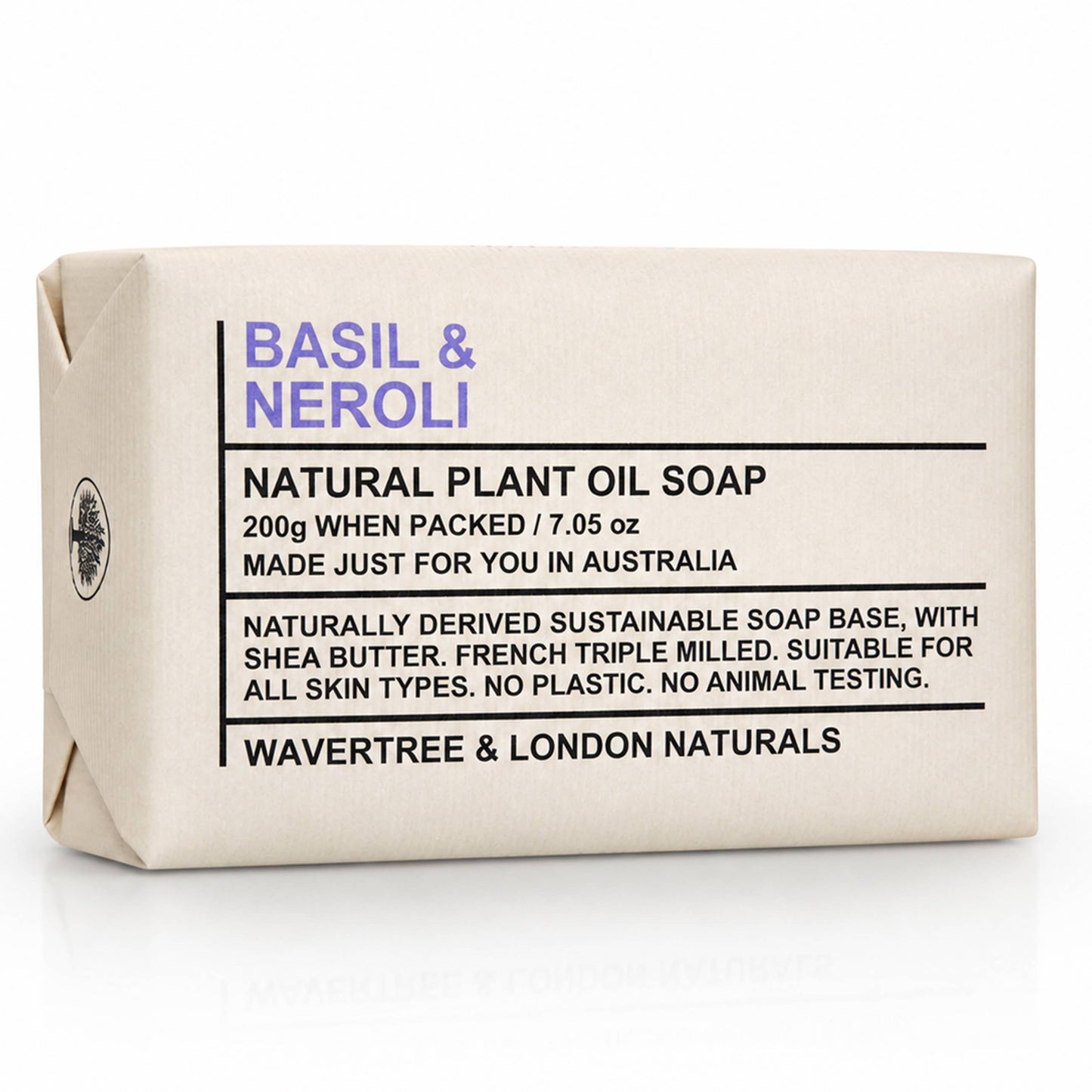Wavertree & London Naturals Soap bar -  Basil & Neroli